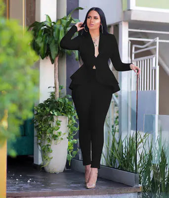 Ensemble Uniforme de Travail Blouse et Pantalon à Volants Blanc