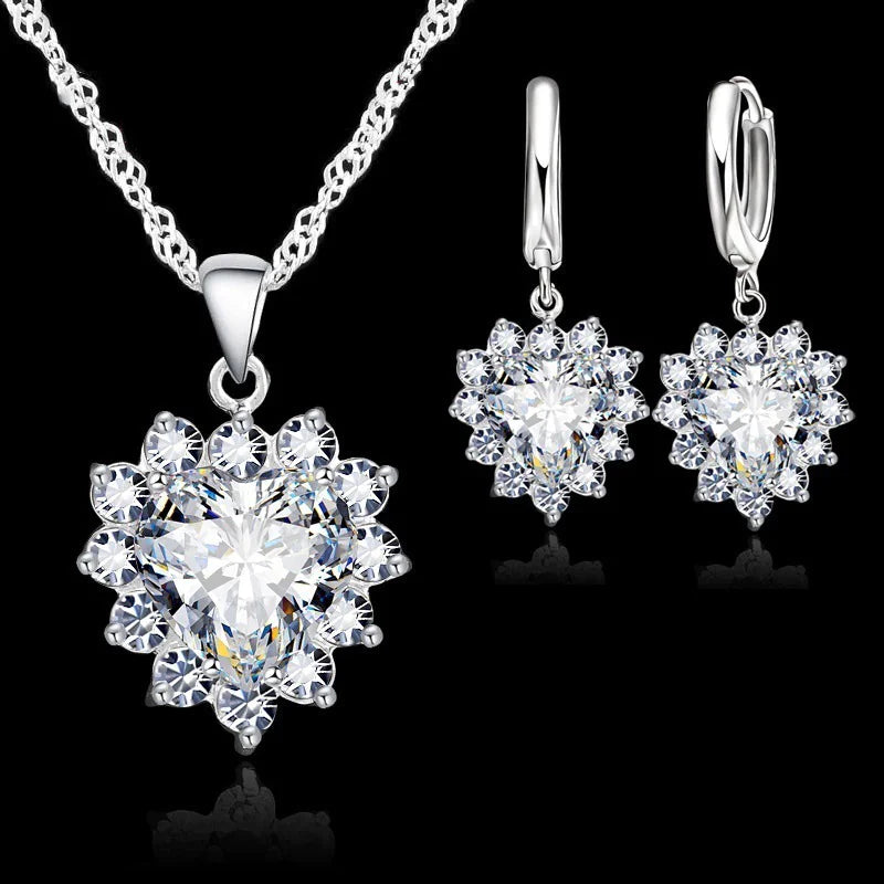 Heart Charm Jewelry Set