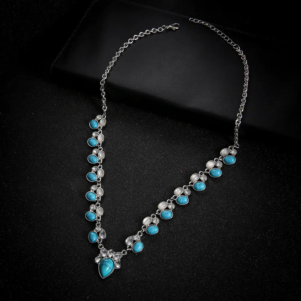 Turquoise Bloom Boho Necklace