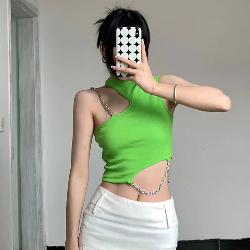 Camisole Élancée à Encolure Irrégulière