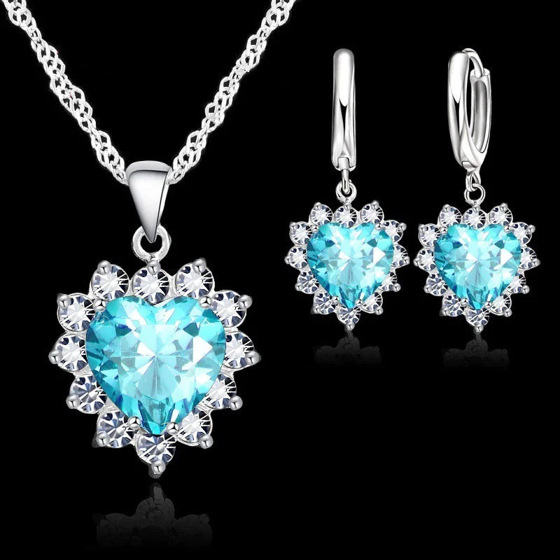 Heart Charm Jewelry Set