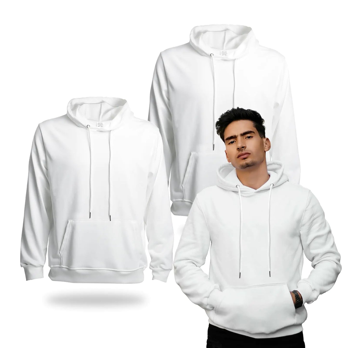 METFUIN Dual White Sublimation Hoodies 3XL