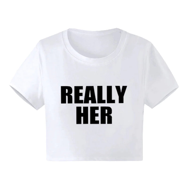 T-shirt Cropped Really Her