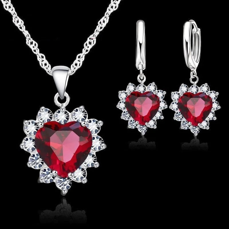 Heart Charm Jewelry Set