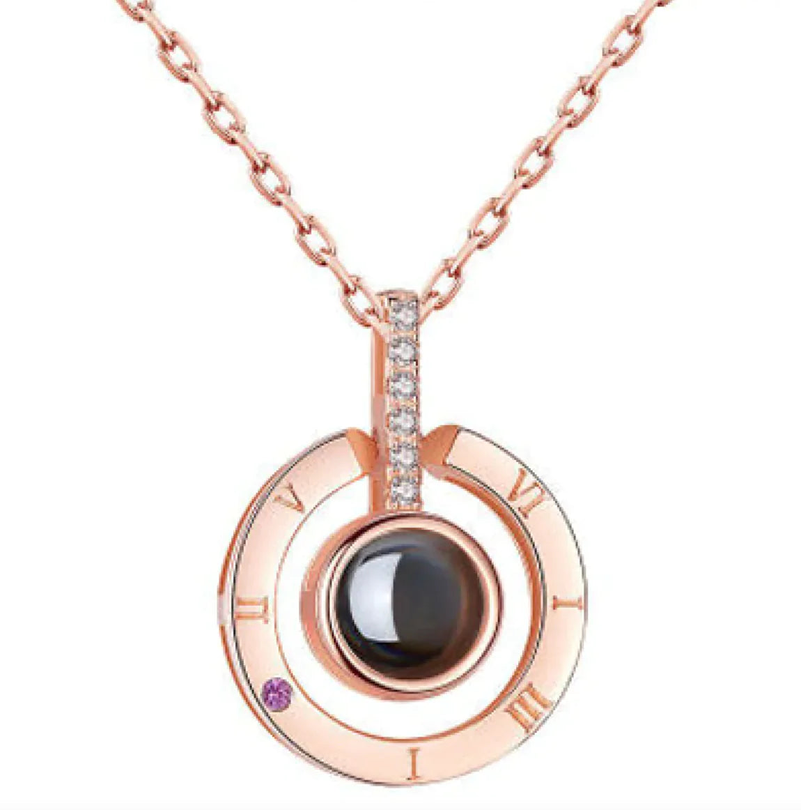 Collier dans Coffret Cadeau Rose Métallique