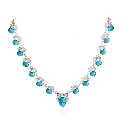 Turquoise Bloom Boho Necklace