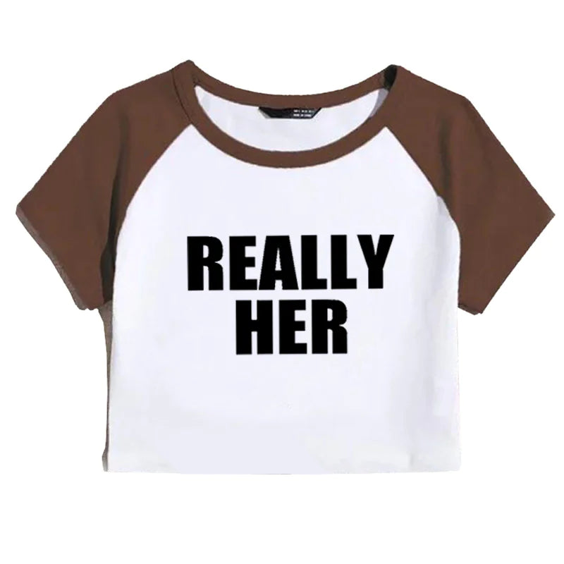 T-shirt Cropped Really Her