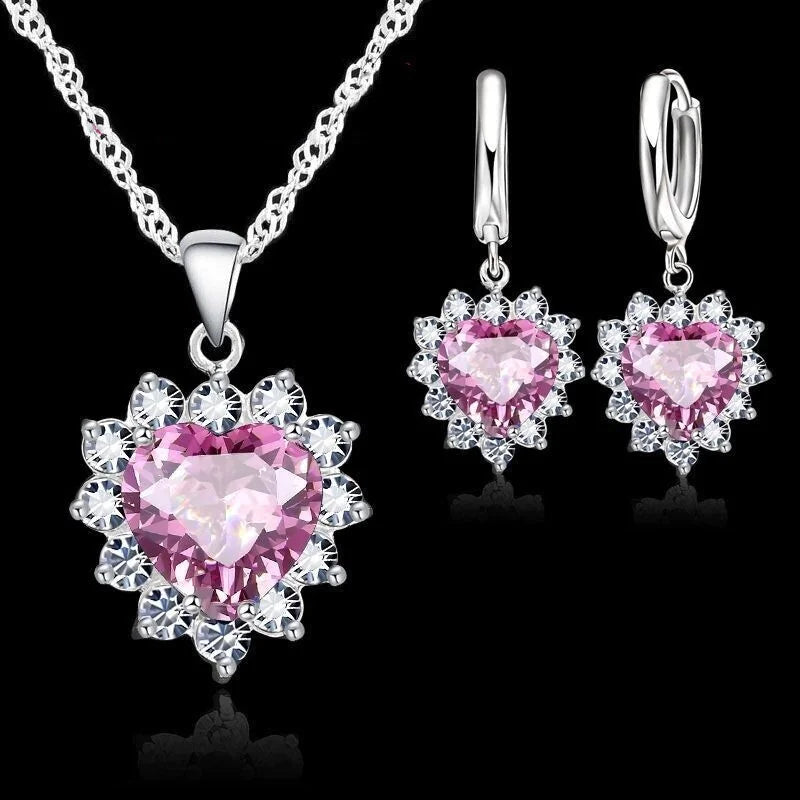 Heart Charm Jewelry Set