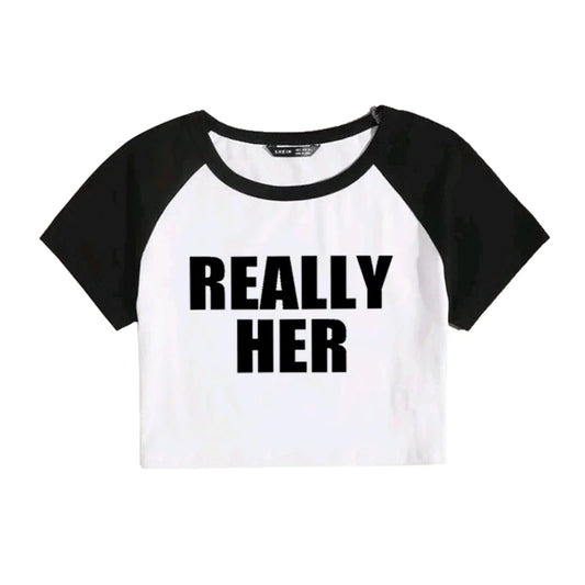 T-shirt Cropped Really Her