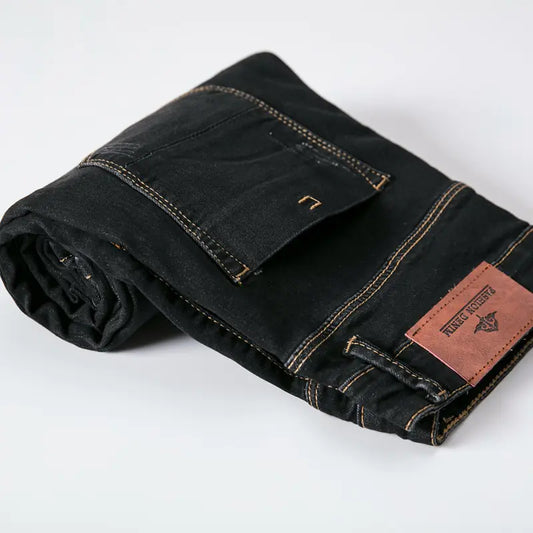 Pantalon Long Droit Blanc Effiloché Cousu à la Main pour Hommes