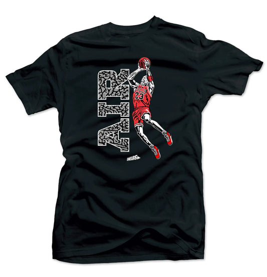 T-shirt pour assortir avec les Jordan Retro 3 'Red Cement 2020' Sneaker Tees (Shirts assortis Jordan Retro 3 Red Cement- Shirts assortis Jordan Retro 3 Red Cement- AIR (Noir) 3XL)