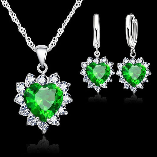Heart Charm Jewelry Set