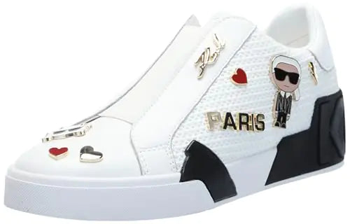 Karl Lagerfeld Paris Mavise White Sneaker 6.5