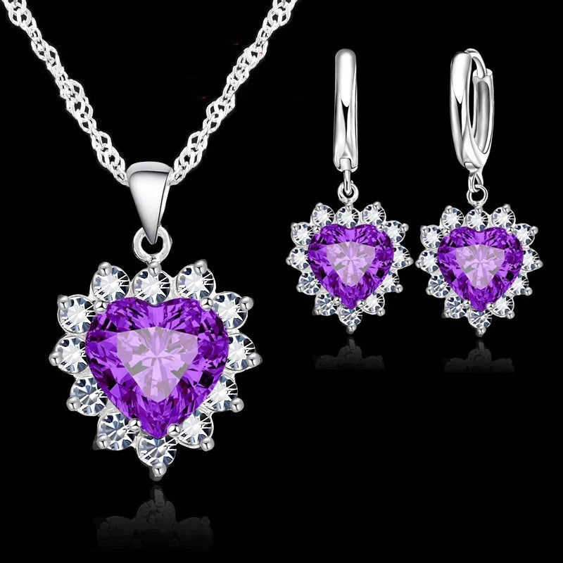 Heart Charm Jewelry Set