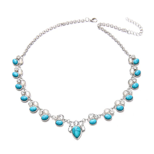 Turquoise Bloom Boho Necklace