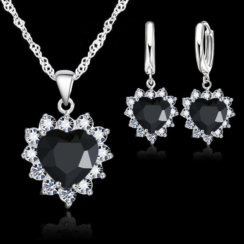 Heart Charm Jewelry Set