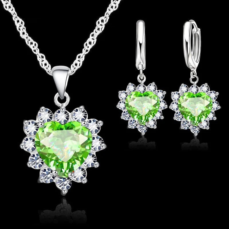 Heart Charm Jewelry Set