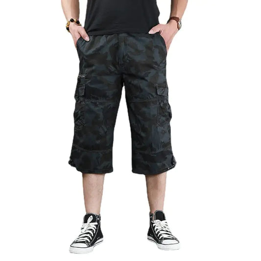 Pantalon Court Casual en Coton à Multipoches pour Extérieur