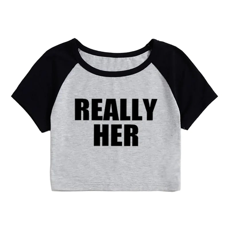 T-shirt Cropped Really Her