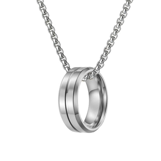 Steel Shine Dean’s Ring and Necklace Set